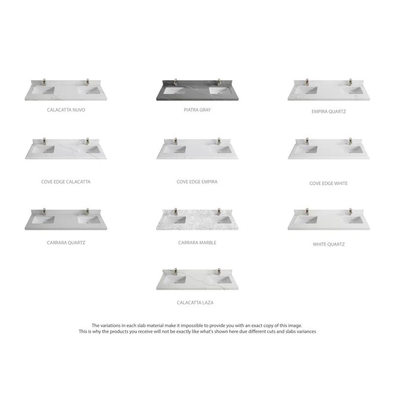 Willow Collections Aberdeen 60'' Double Bathroom Vanity with Top