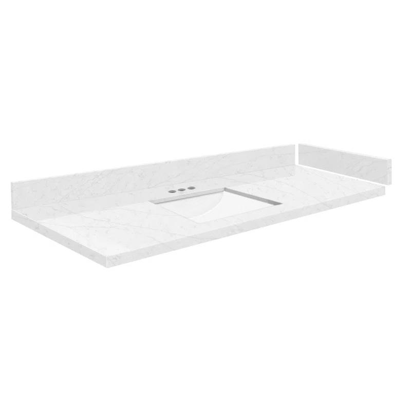 Transolid 49'' Quartz Single Bathroom Vanity Top with Sink