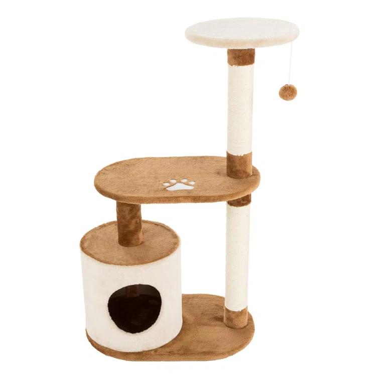 Petmaker PETMAKER 3-Tier Cat Tree - 2 Napping Perches, Kitten Condo, 2 Sisal Rope Scratching Posts, and Hanging Toy - Tower for Indoor Kitties (Brow