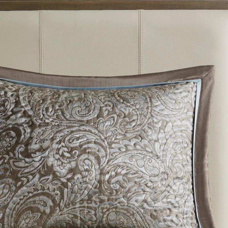 Madison Park Aubrey 5 Piece Jacquard Bedspread Set with Throw Pillows