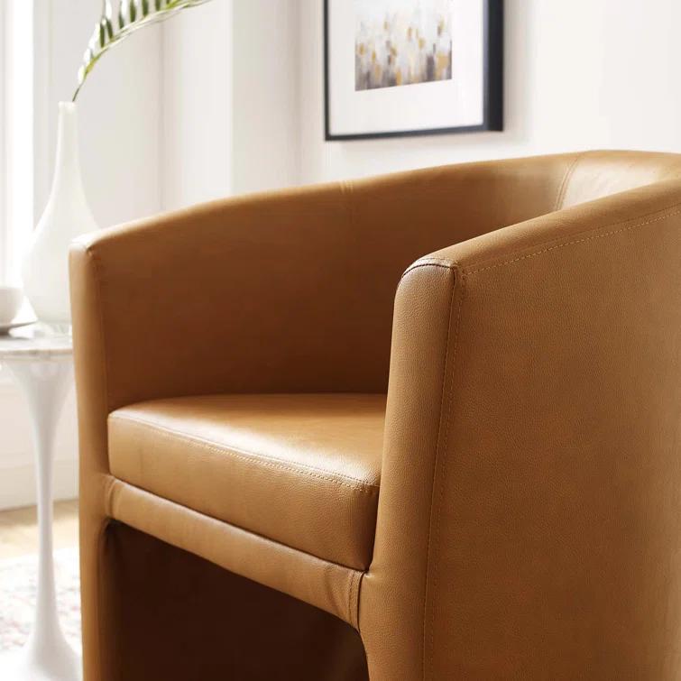 Modway Modway Divulge Modern Leatherette Armchair and Ottoman