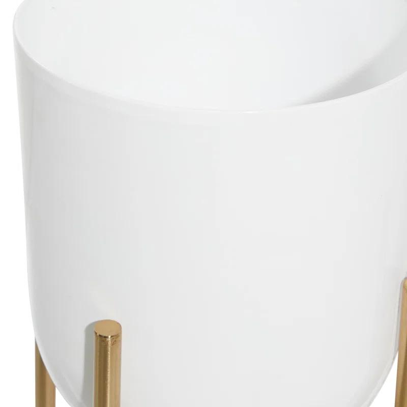 CosmoLiving by Cosmopolitan 2 - Piece Metal Dome Indoor Outdoor Planter with Removable Stand Set