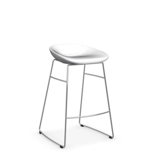Calligaris Palm Upholstered Backless Stool with Metal Frame