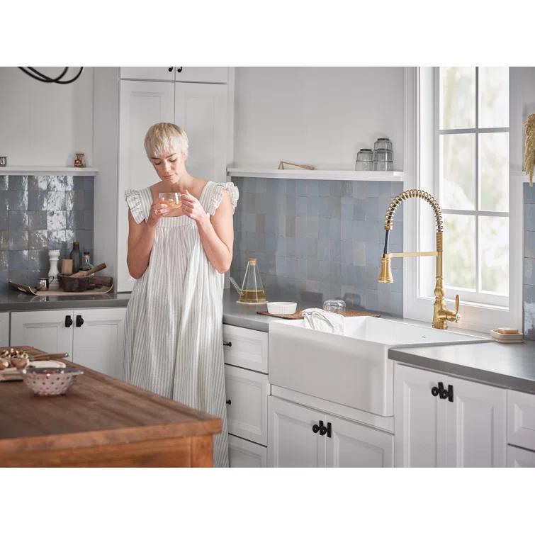 Moen Weymouth MotionSense Wave Single Handle Pre-Rinse Spring Pulldown Kitchen Faucet