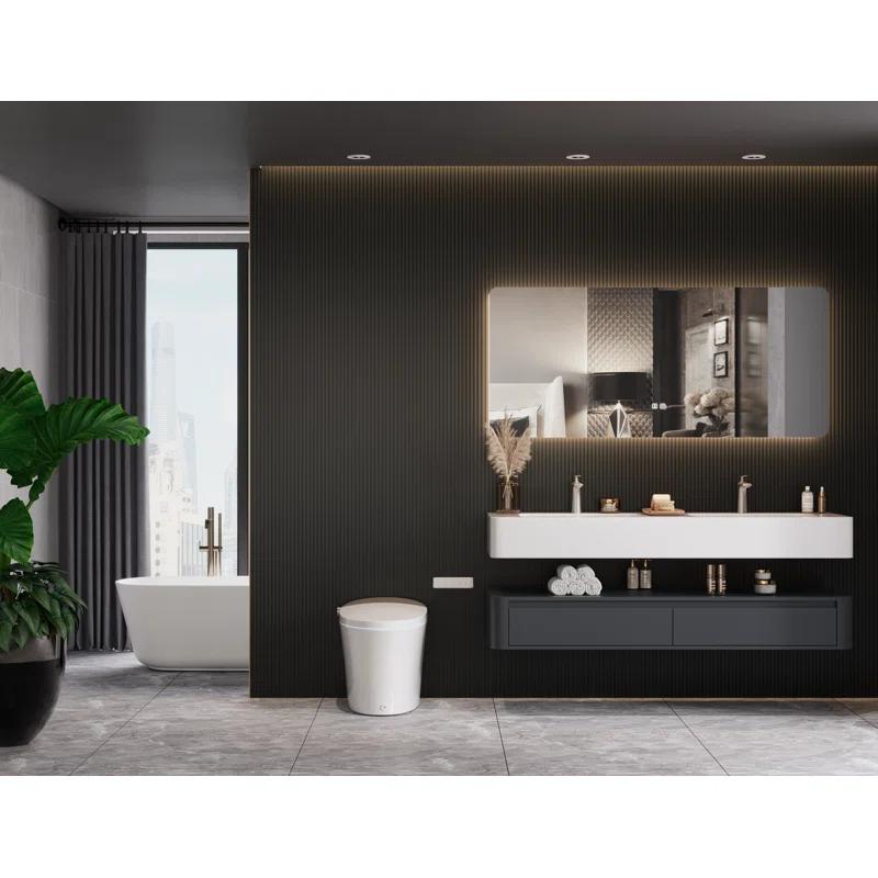 DeerValley DV-1S0150-V3 Smart Bidet Toilet Elongated, Auto Open/Close Lid, Seat Heat, Foot Kick & Blackout Flush, Premium