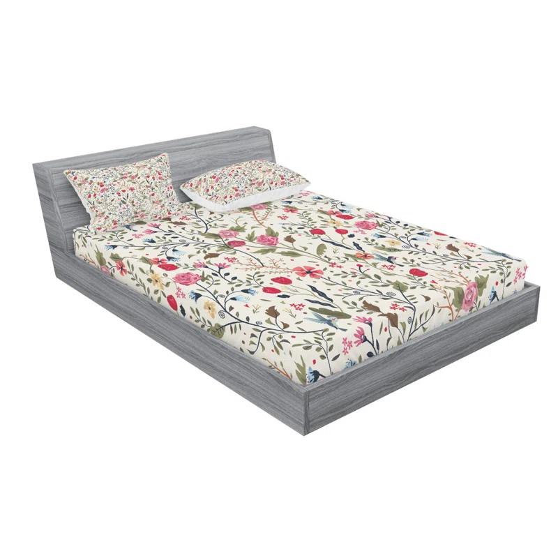 Ambesonne Microfiber Floral Sheet Set