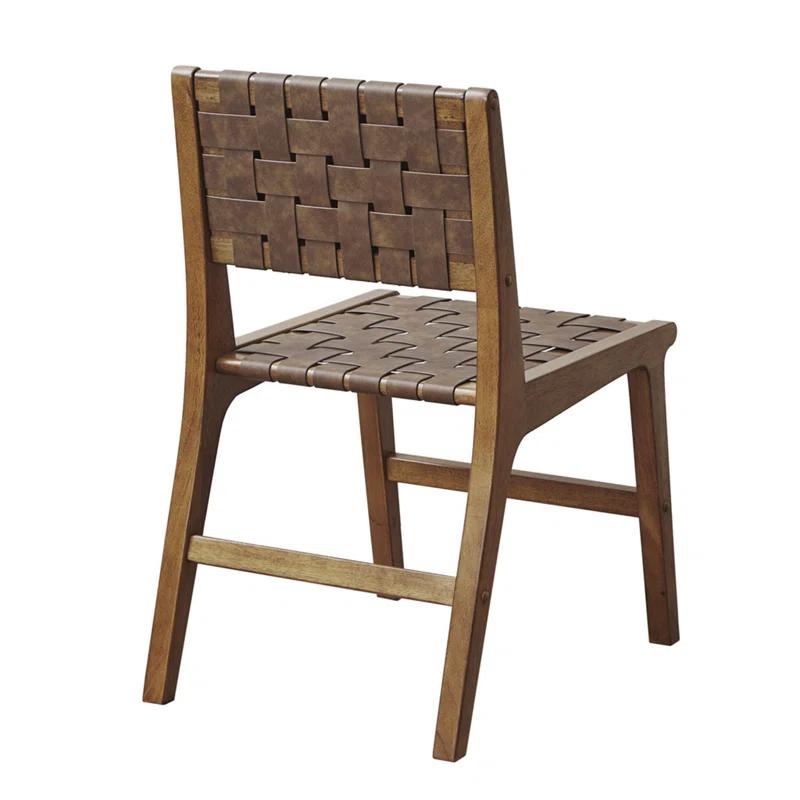 Hokku Designs Faux Leather Woven Dining Chairs Set Of 2