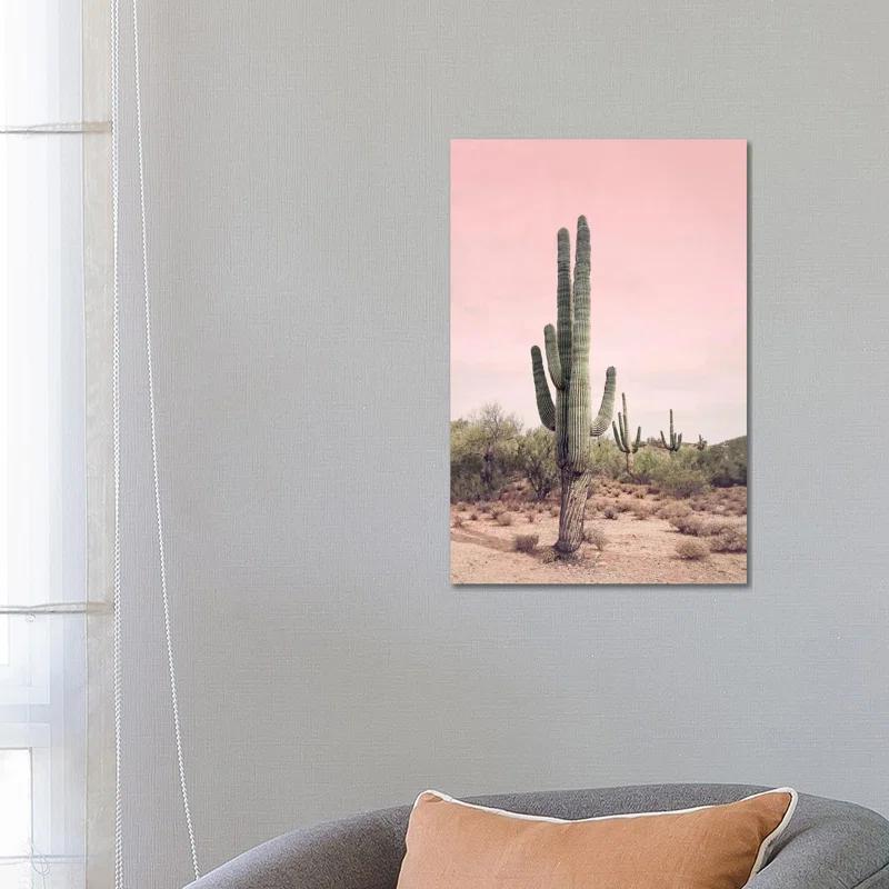 iCanvas Desert Cactus Blush by Sisi and Seb - Graphic Art Print