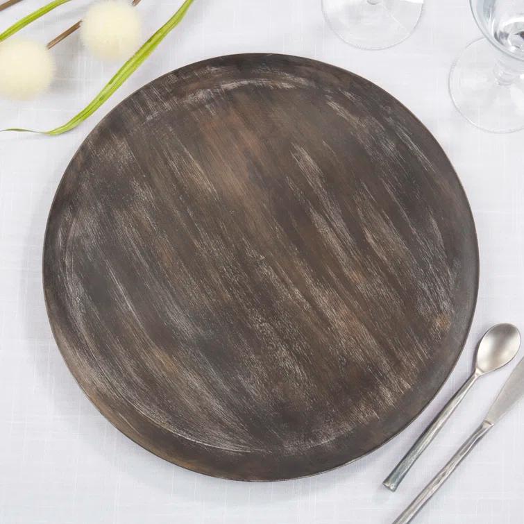 Sousplat Collection Mango Wood No Pattern Charger (Set of 4)