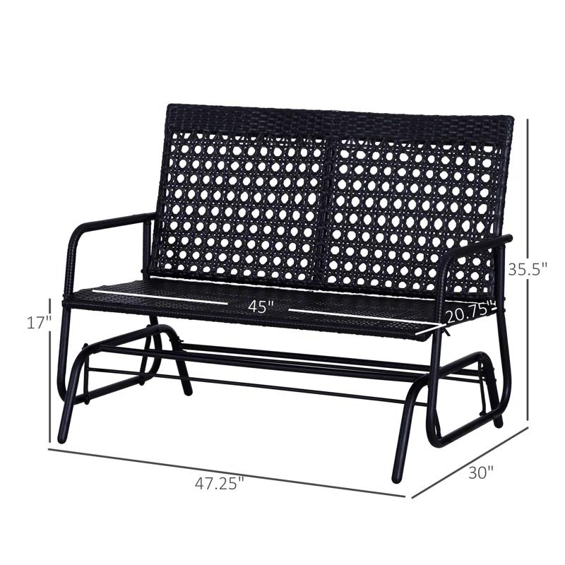 Lark Manor™ Patio 2-Person Wicker Glider Bench Rocking Chair