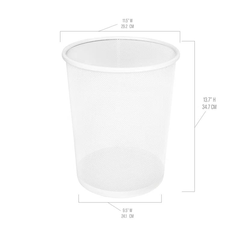 Seville Classics Mesh Trash Can, Waste Paper Basket, Round (Set of 2)