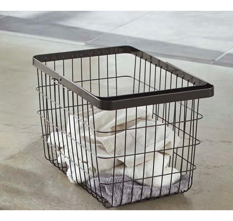 Yamazaki Home Yamazaki Home Laundry Basket, Storage Hamper, Large, Steel, Large, 8.75 gallons, 33 liters