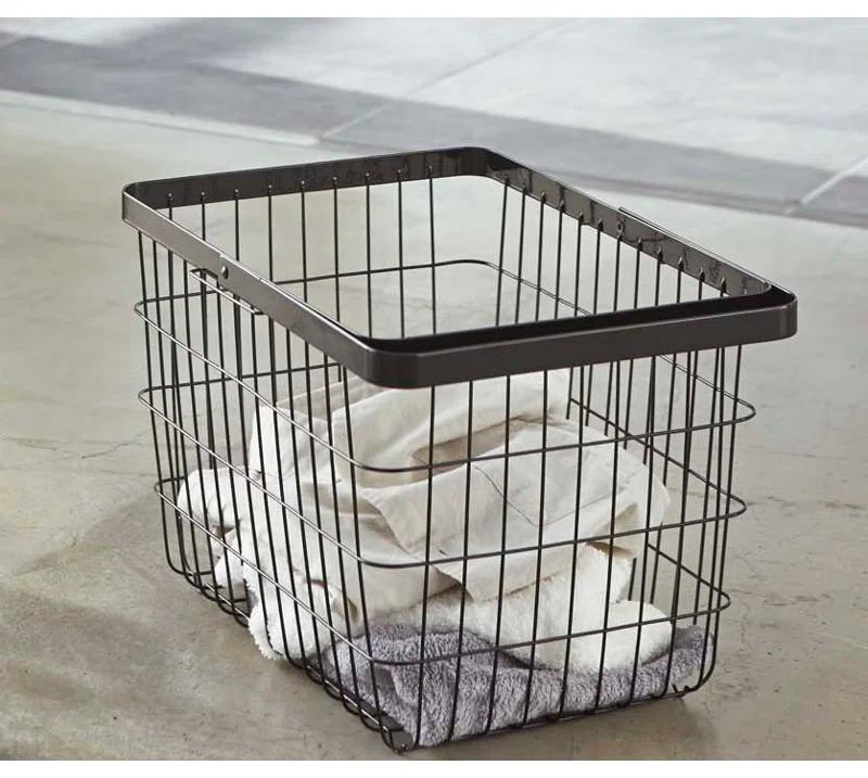 Yamazaki Home Yamazaki Home Laundry Basket, Storage Hamper, Large, Steel, Large, 8.75 gallons, 33 liters