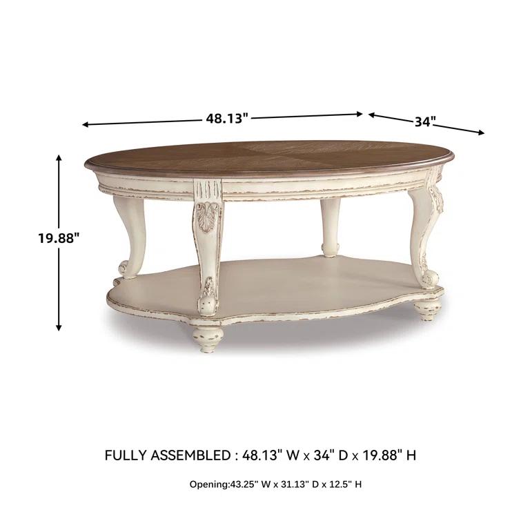 Signature Design By Ashley Casual Realyn Coffee Table White/Brown