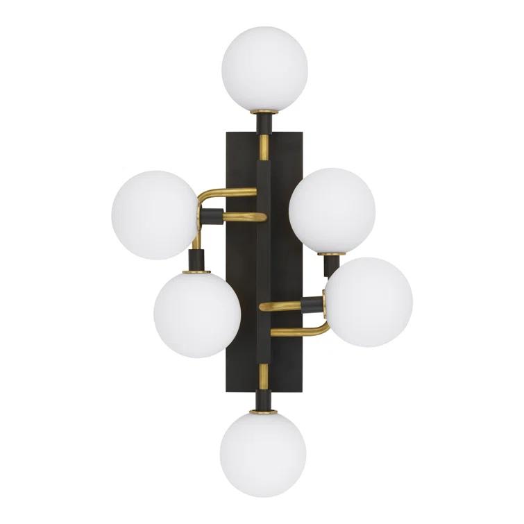 Viaggio Opal Glass & Brass 6-Light Dimmable Sconce by Sean Lavin