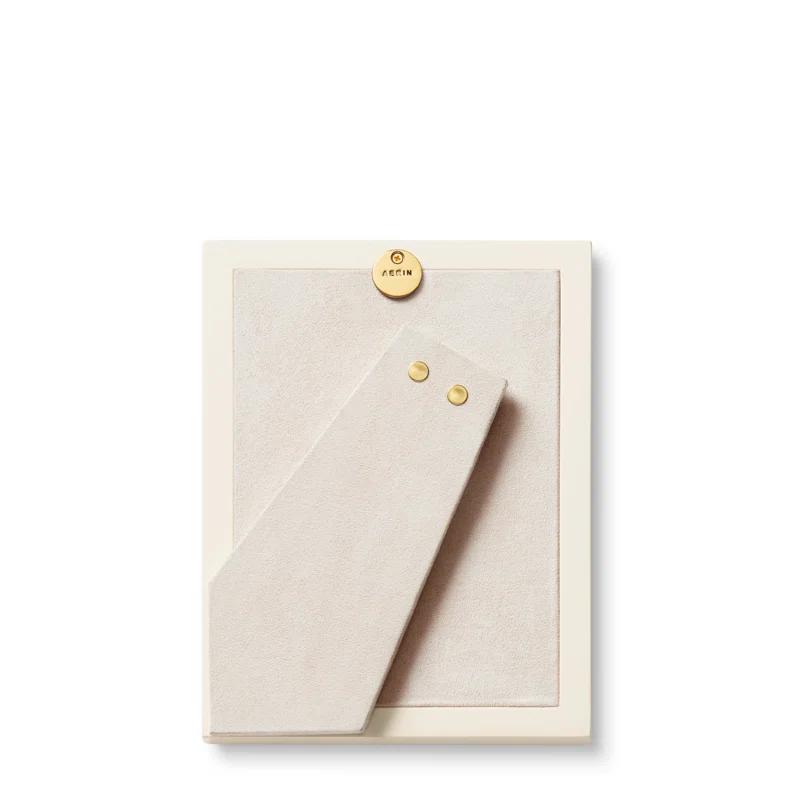 AERIN Shagreen Cream Leather Embossed Picture Frame