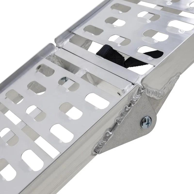 Black Widow Black Widow Aluminum Folding Motorcycle Ramp Arched Plate, Single Runner, Silver