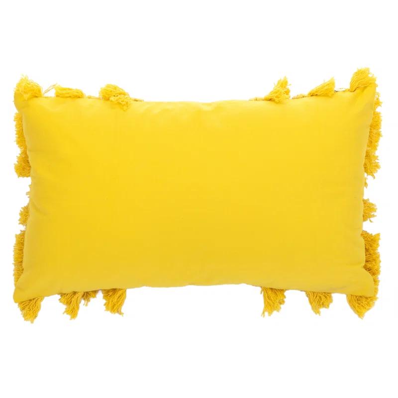 Fringed Cotton Throw Pillow