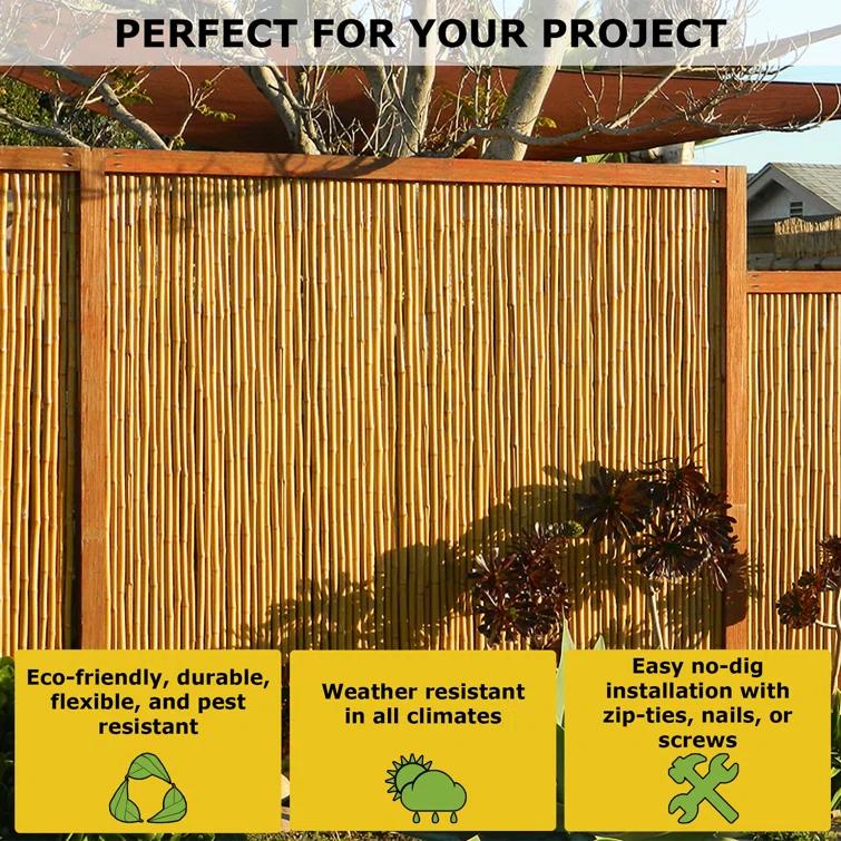 Backyard X-Scapes Natural Bamboo Fencing Decorative No Dig Fence Panels 3/4" D