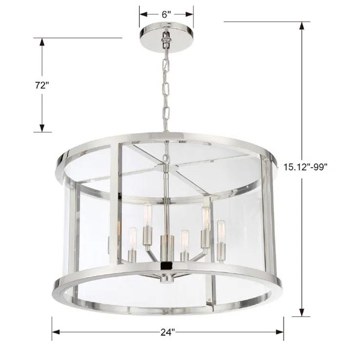 Crystorama Lighting Devon 6 - Light Chandelier in  Polished Nickel
