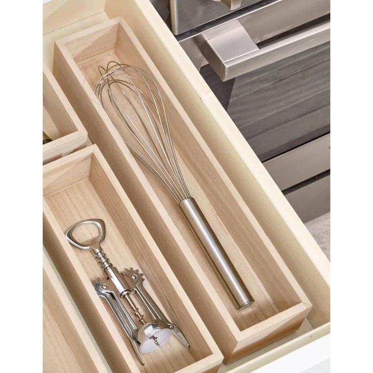 iDesign Renewable Wood Collection in Paulownia Wood Drawer Organizer Bin, 3.3" x 15" x 2.5"