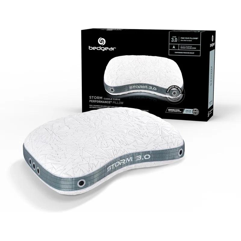 Bedgear Bedgear Storm Cuddle Curve Performance Cooling Pillow for Side Sleepers- Medium Firmness