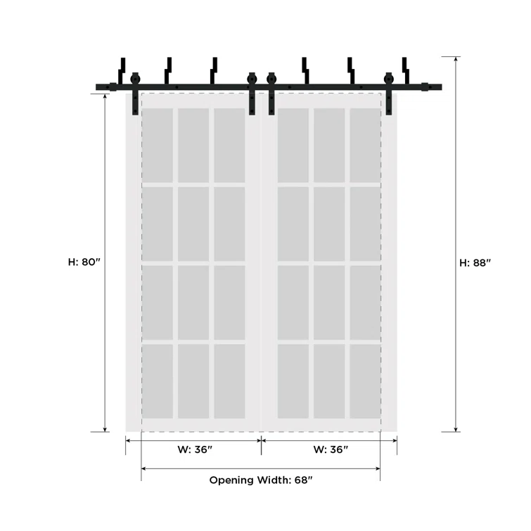 SARTODOORS Solid + Manufactured Wood Paneled Barn Door