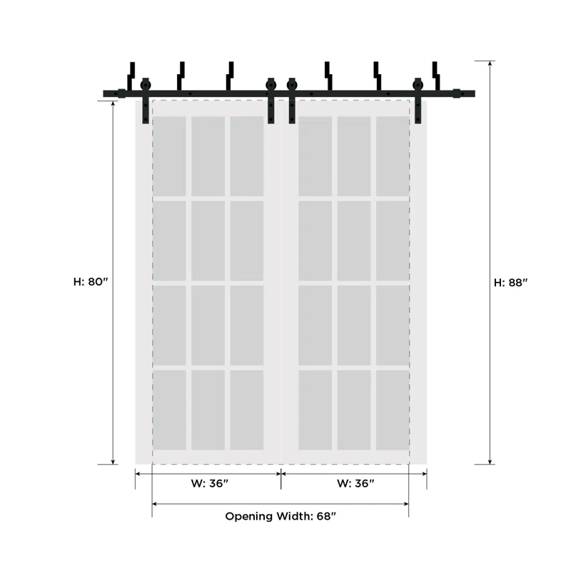 SARTODOORS Solid + Manufactured Wood Paneled Barn Door