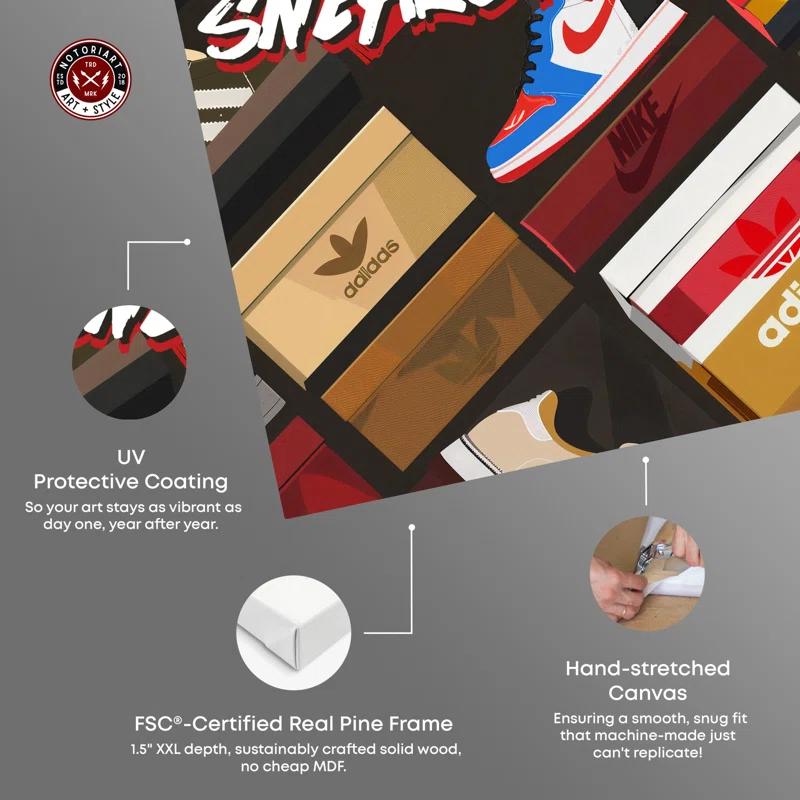 Notori Art Notoriart Sneakerhead Collection Framed Sneaker 1 Piece Canvas Wall Art
