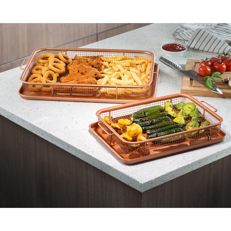 Gotham Steel Nonstick Air Fryer Tray for Oven with Recipe Book - 16" x 12"