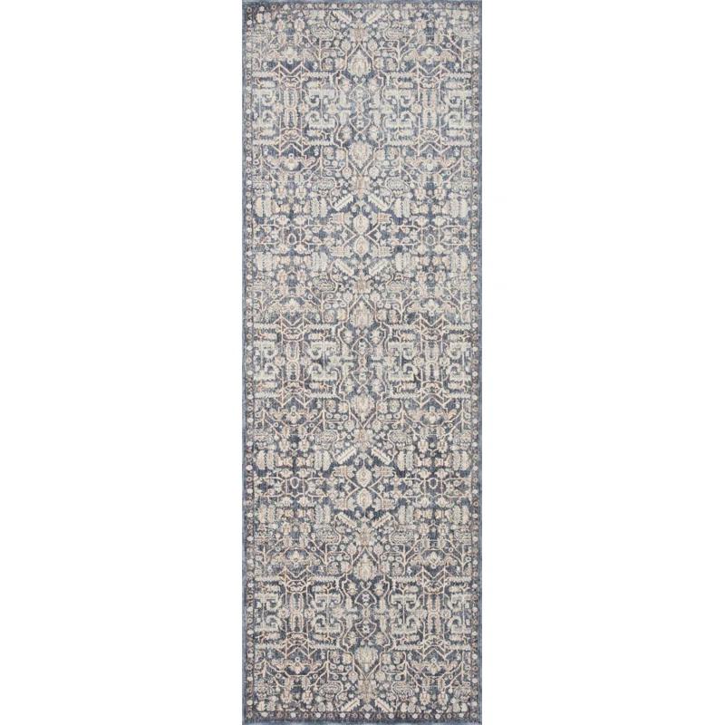 Zuma Rug by Amber Lewis x Loloi - Blue and Ivory / 3' Round