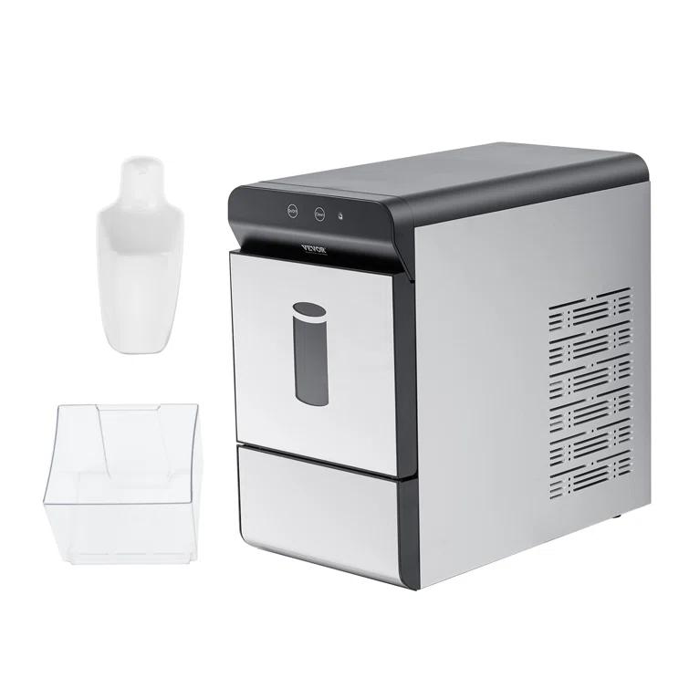 VEVOR Nugget Ice Maker, 37Lbs In 24 Hrs, Manual Auto Refill Self Cleaning Countertop Ice Maker Portable Nugget Ice Maker With Scoop And Basket