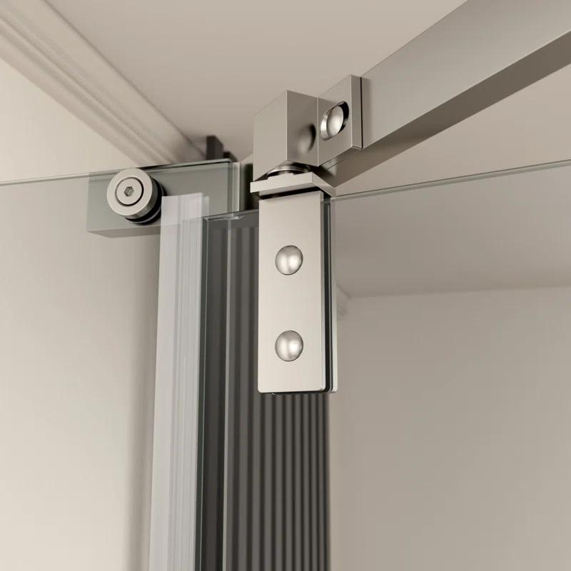 34.75"W x 72"H Swivel Shower Door with 1/4’ Tempered Glass, Frameless Shower Enclosure