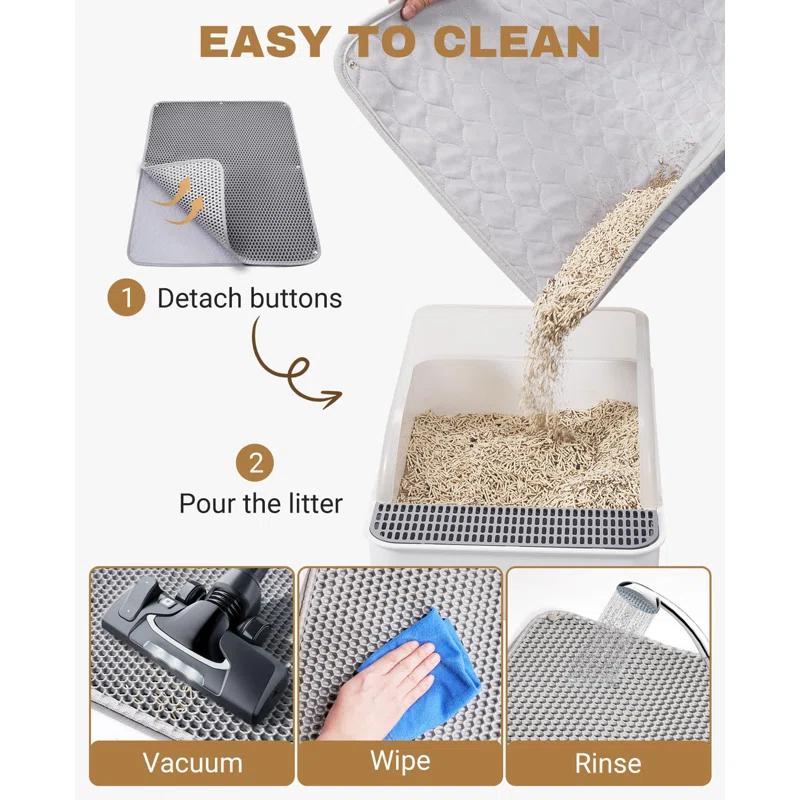 BBCPC Extra Large Cat Litter Mat, Machine Washable, Waterproof & Easy Clean