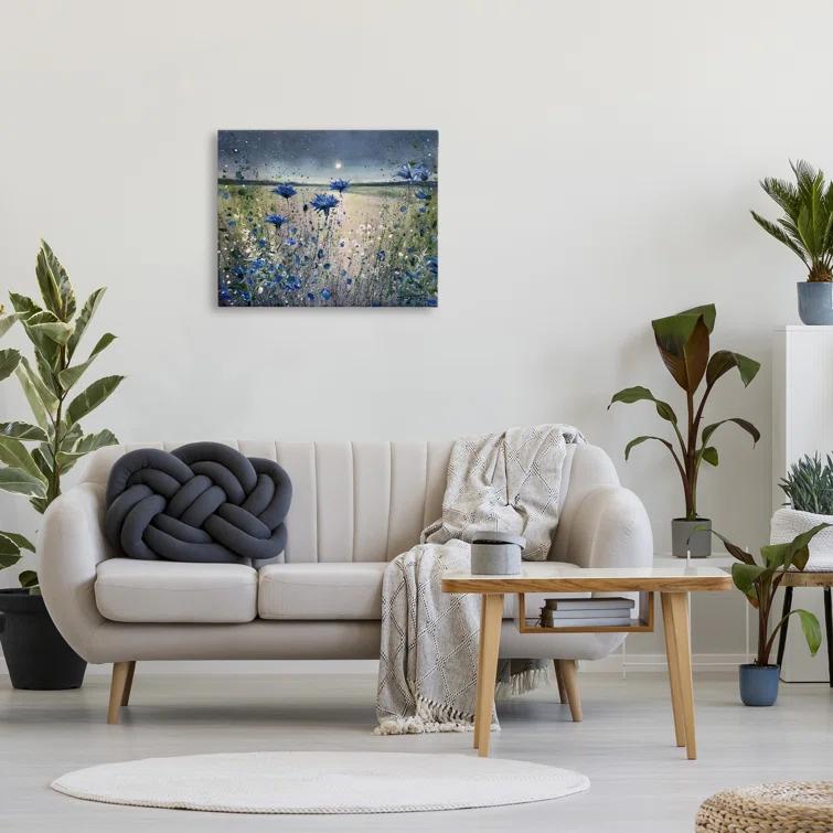 Stupell Industries Blooming Blue Flowers Night Moon Giclee Art By Jennifer Taylor Art