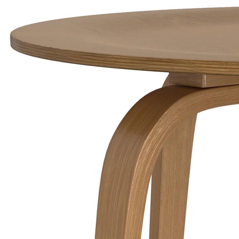 Simpli Home Payton 34"W Solid Wood Contemporary Round Coffee Table with Wide, Slightly Raised Edge