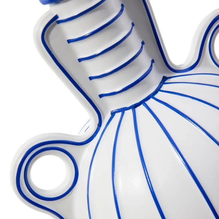 White and Blue Porcelain Decorative Table Vase