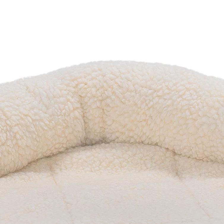 FurHaven Faux Lambswool Crate Bolster Pet Bed