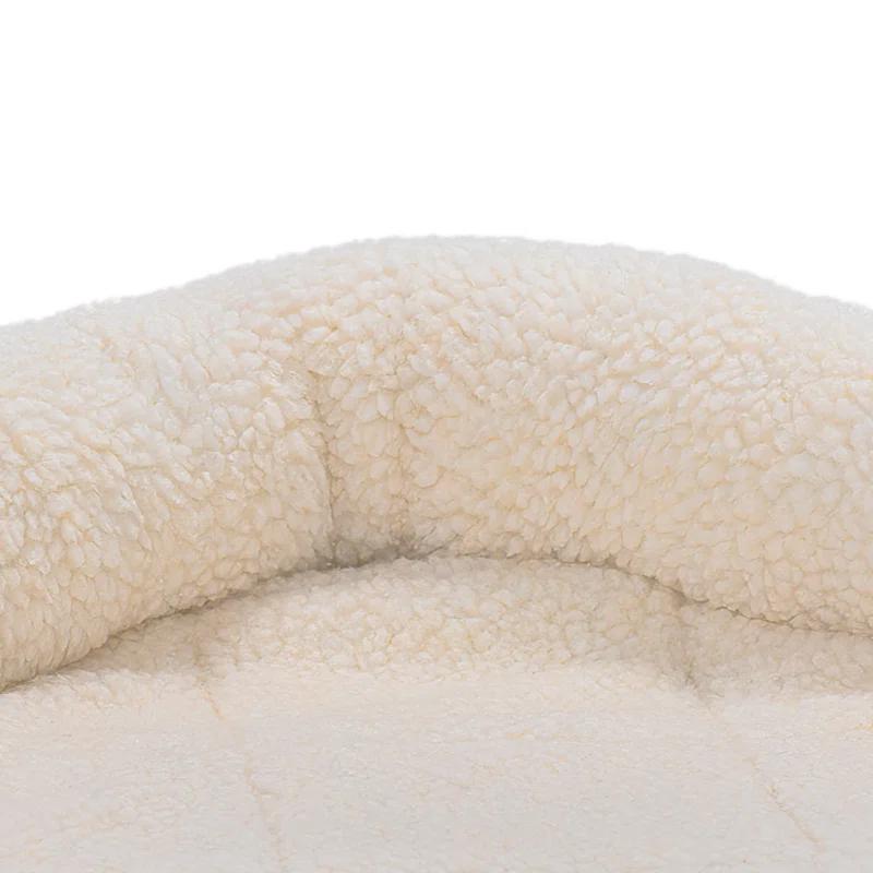 FurHaven Faux Lambswool Crate Bolster Pet Bed