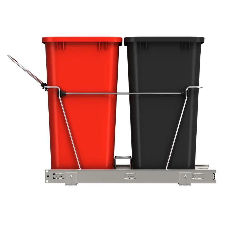 Rev-A-Shelf Double Sliding Pull-Out Waste Bin Containers