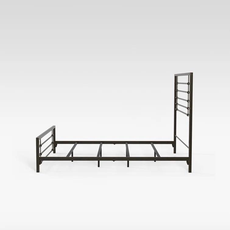 17 Stories Mcintosh Industrial Metal Snap Assembled Bed Frame