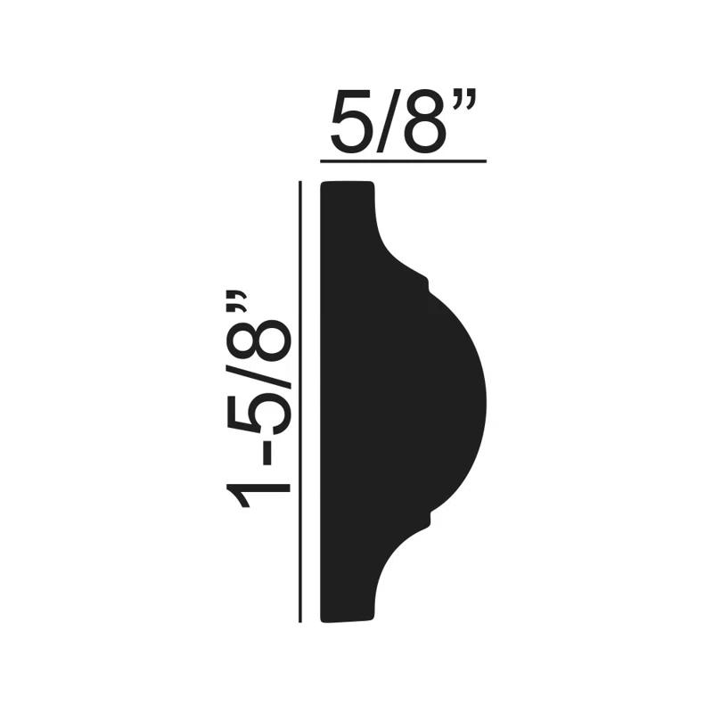 Architectural Products by Outwater L.L.C. 0.625"H x 96"W x 1.625"D Chair Rail Moulding (Set of 11)