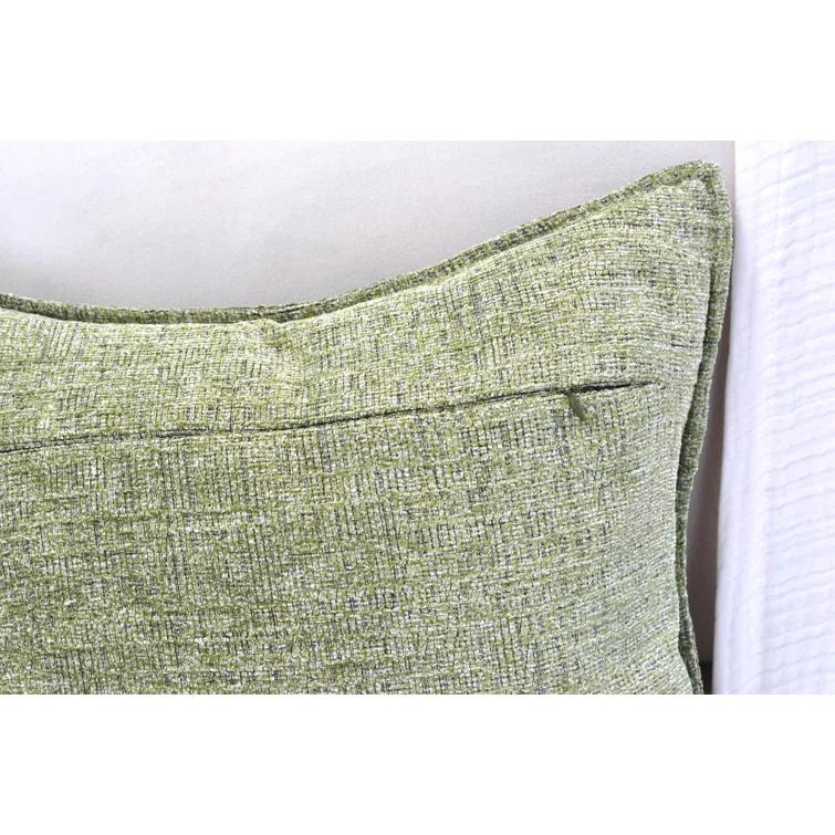 Oveesha Soft Chenille Throw Pillow Covers With Stitched Edge (Set of 2)