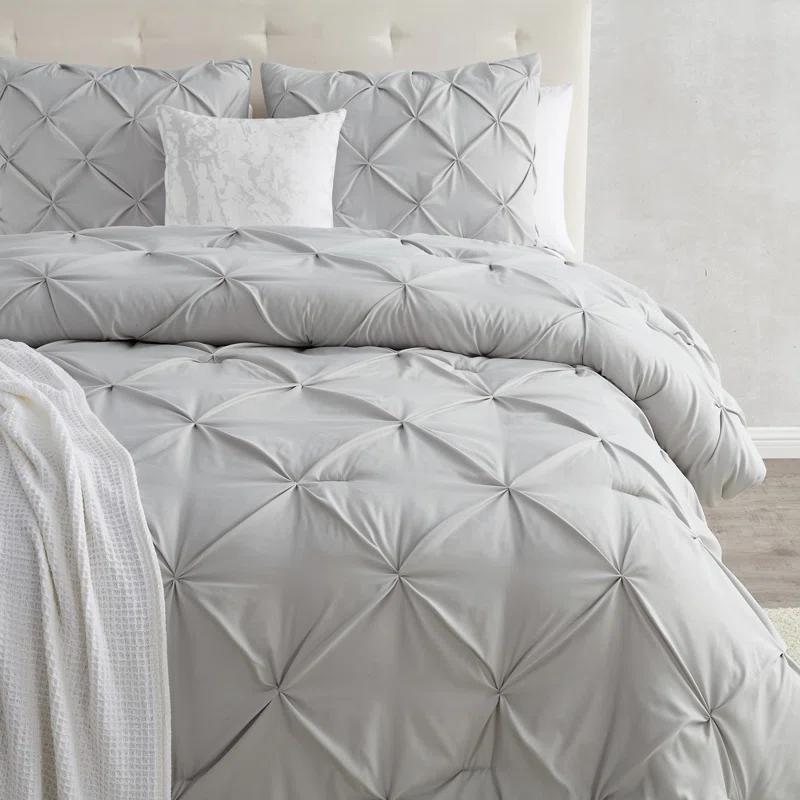Nestl Double Brushed Pleated Duvet Cover Set