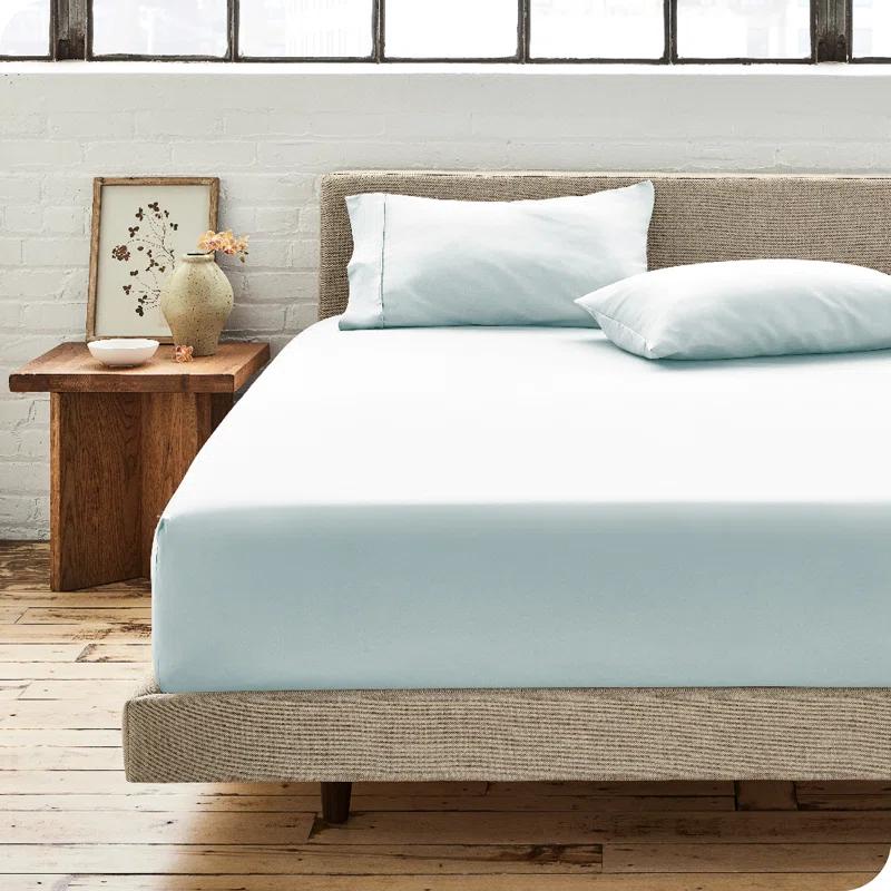 Bare Home 300 Thread Count Organic Cotton Percale Fitted Sheet