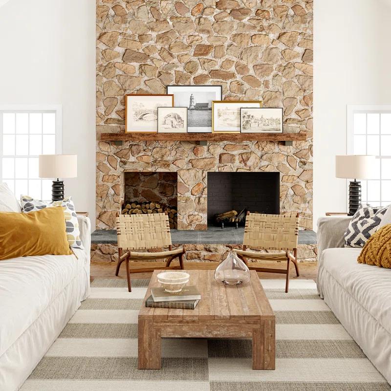 Ebern Designs Hertford Checked Cotton Area Rug