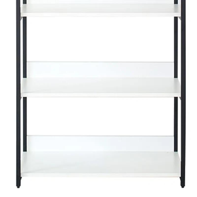 Benjara Cox Tall Modular Closet System, 5 Storage Shelves And Black Metal Frame