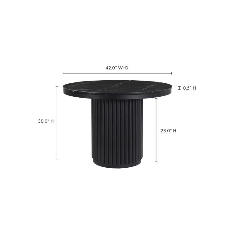Tiago Round Dining Table - Black Marble
