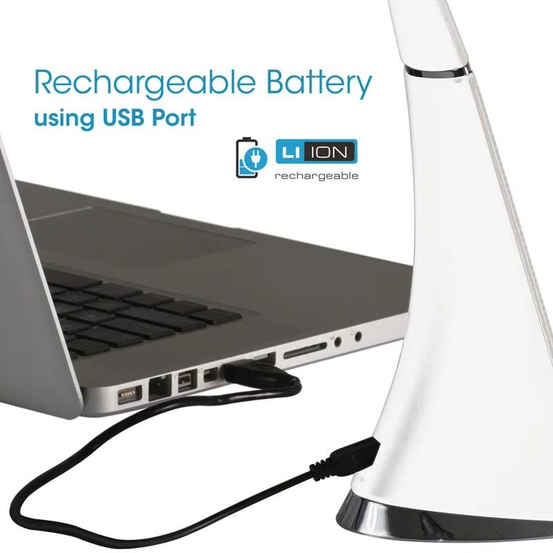 OttLite OttLite Wellness Recharge LED Desk LampPortable, Dimmable & Flexible Gooseneck, Rechargeable Battery