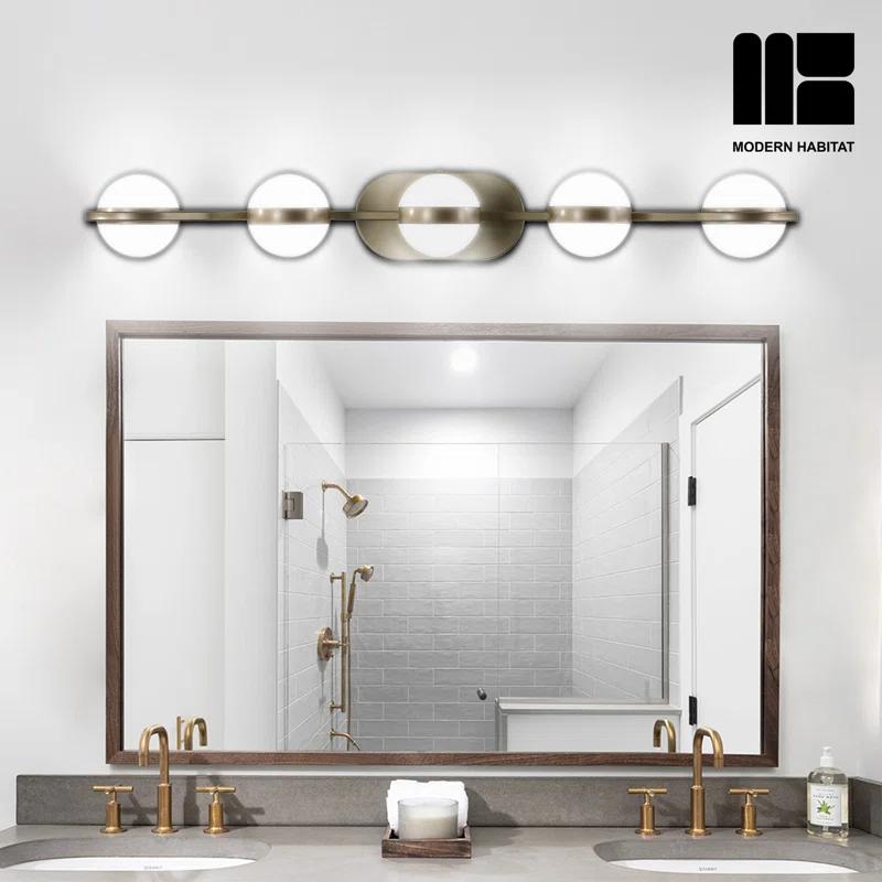 Modern Habitat DivineDazzle 5 - Light Dimmable Gold LED Vanity Light